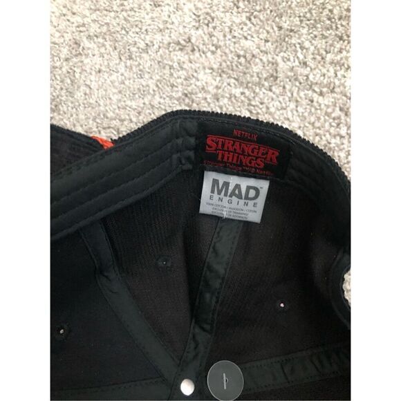 Stranger Things Hellfire Club Corduroy Black Snapback Hat - Picture 5 of 7